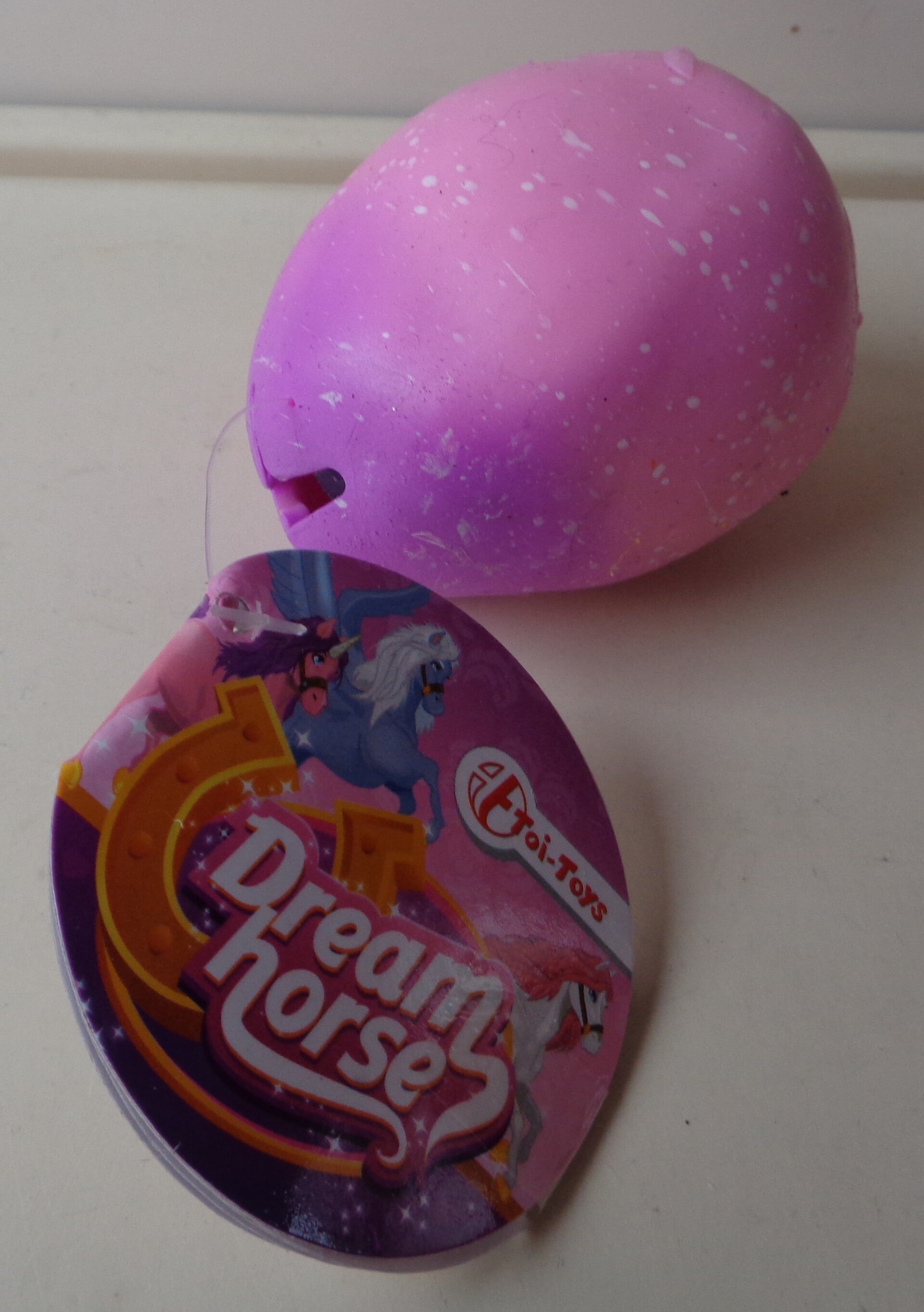 Toi-Toys Knijp Ei Dream Horse 6 CM Roze