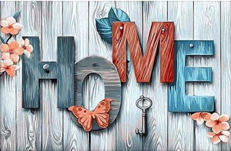 Diamond Painting - Ronde Steentjes - Home - 50 x 40 Cm