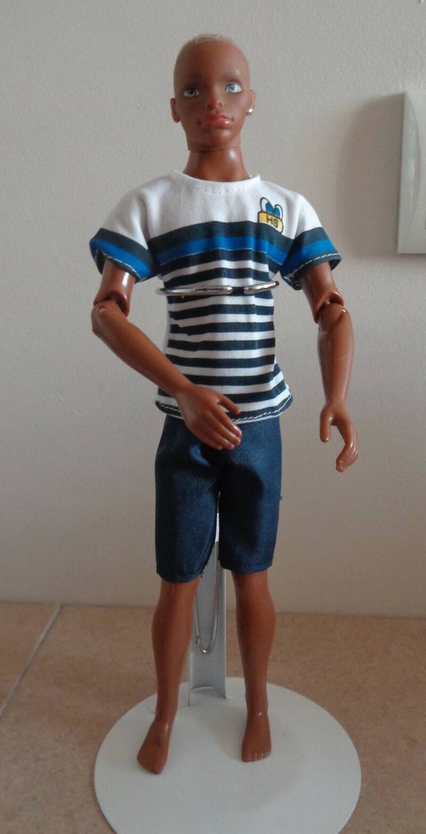 Tienerpoppen Outfit Heren Blauw Gestreept