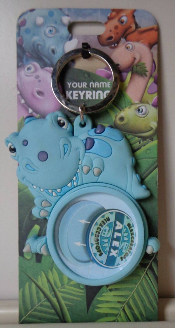 Sleutelhanger Dinosaurus blauw 9,50cm
