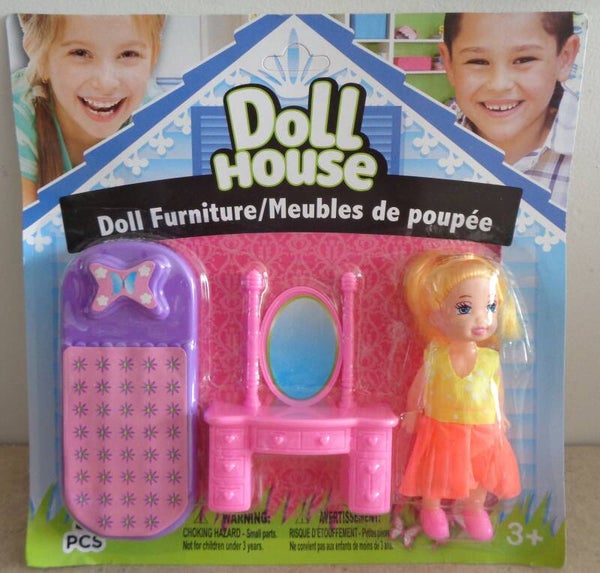 ABC Poppenhuis Meubelen Slaapkamer 3 Delig