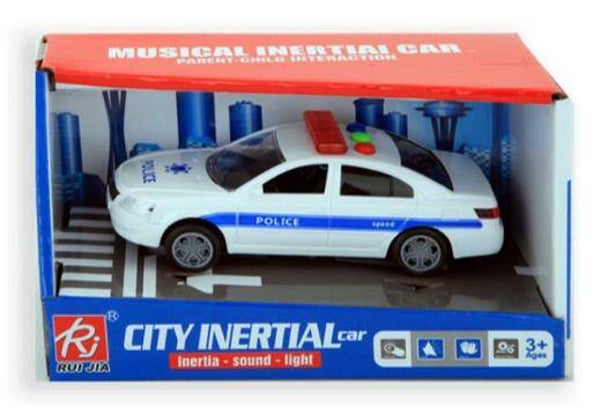 ABC Gearbox Politieauto Met Licht En Geluid 15 Cm Wit