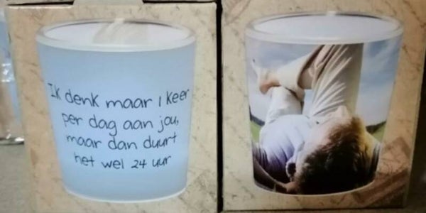 Theelichthouder Ik Denk Maar 1 Keer Per Dag Aan Jou....