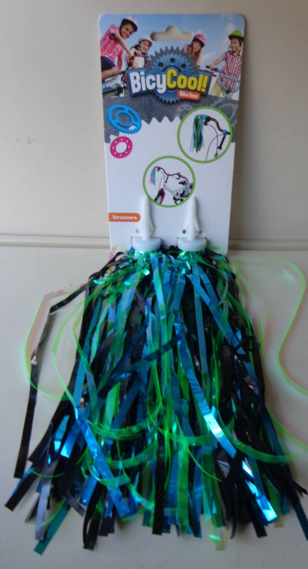 Bicy Cool Stuurslingers voor Kinderfiets Groen/Blauw Per 2 Stuks