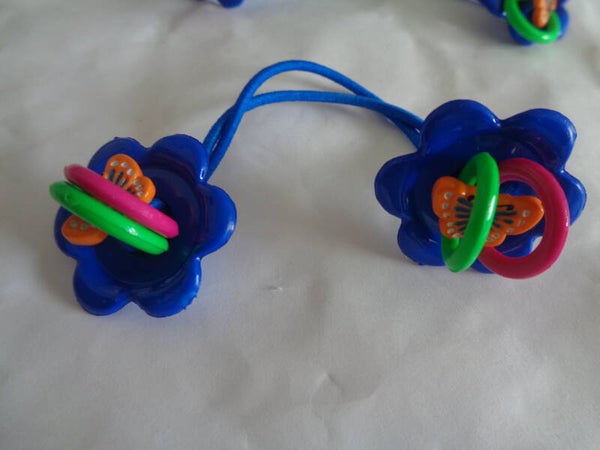 Haar Elastiek Met Bloem Blauw 2 Stuks