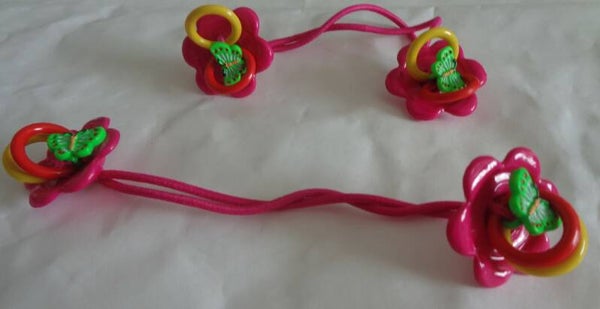 Haar Elastiek Met Bloem Roze 2 Stuks