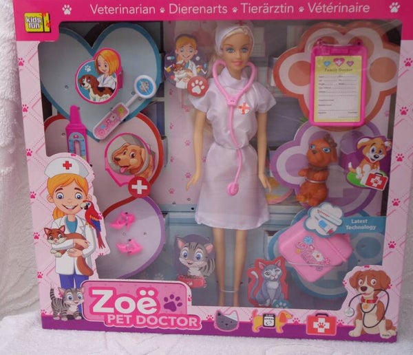 Jonotoys Tienerpop Dierenarts Zoë Bruine Hond Koffer 11-delig