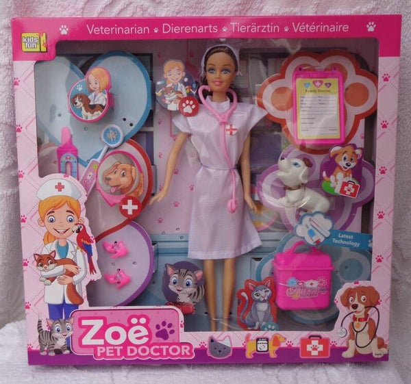 Jonotoys Tienerpop Dierenarts Zoë Witte Hond Koffer 11-delig