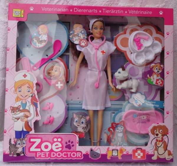 Jonotoys Tienerpop Dierenarts Zoë Witte Hond Bad 11-delig