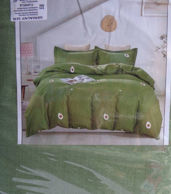 Dekbedovertrek Flanel Groen 200 cm * 220 cm