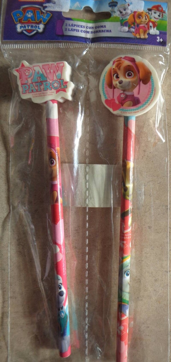Paw Petrol Potlood Met Gom 2 Stuks