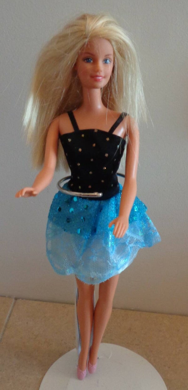 Poppenkledingmode Avondjurk Zwart/Blauw