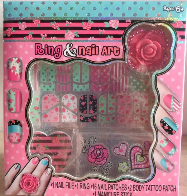 Ring en Nagel Ontwerp Roze 