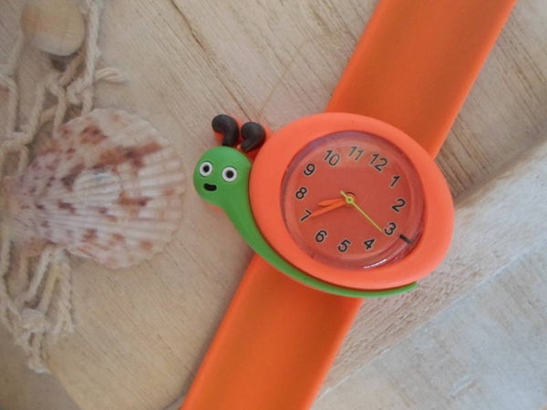 Uurwerk Slak Oranje met Groen