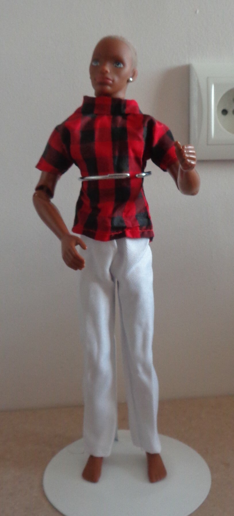 Tienerpoppen Outfit Heren Rood Geblokt