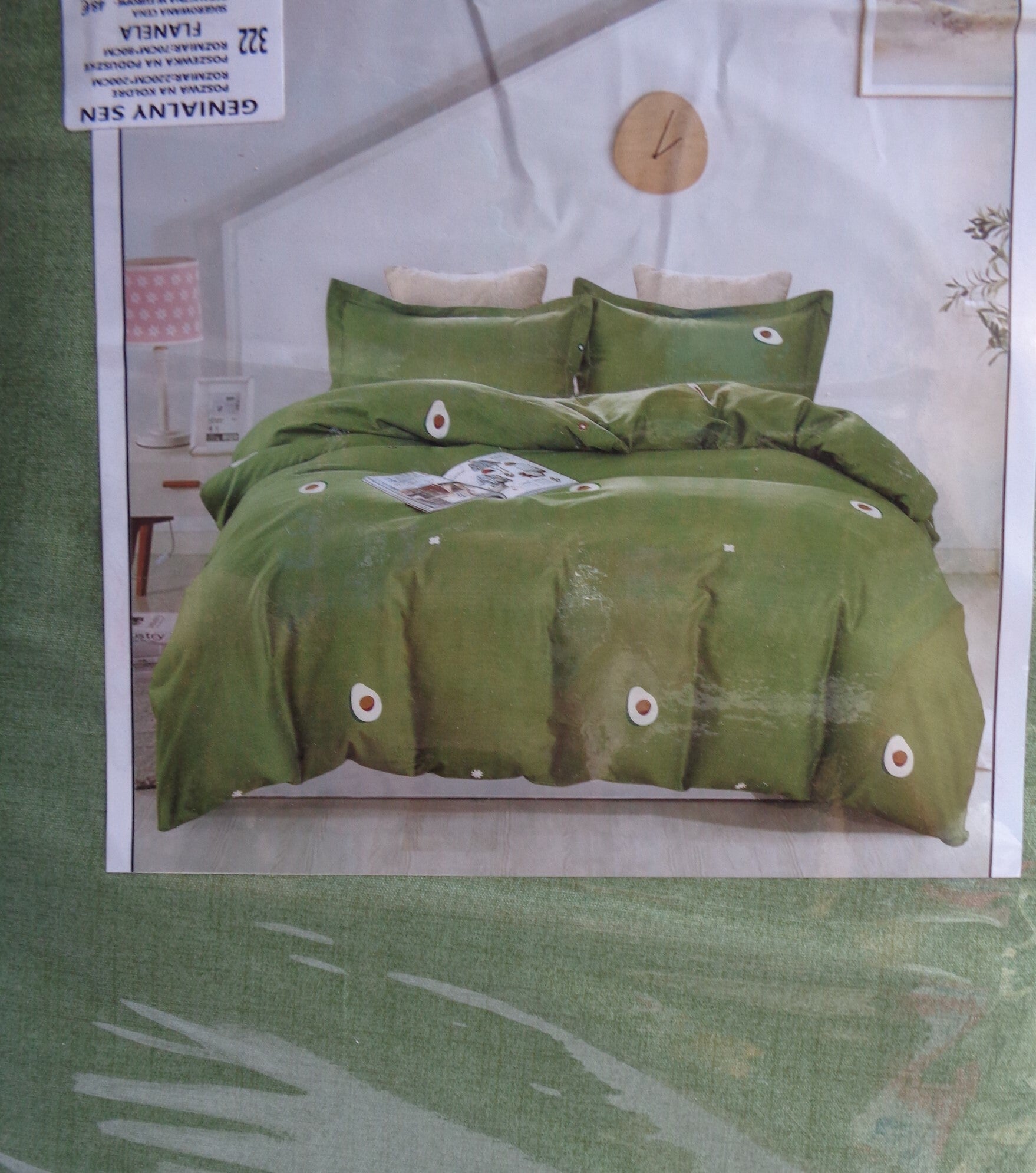 Dekbedovertrek Flanel Groen 200 cm * 220 cm