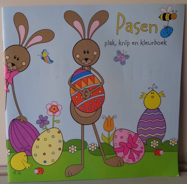 Pasen: Plak, Knip en Kleurboek