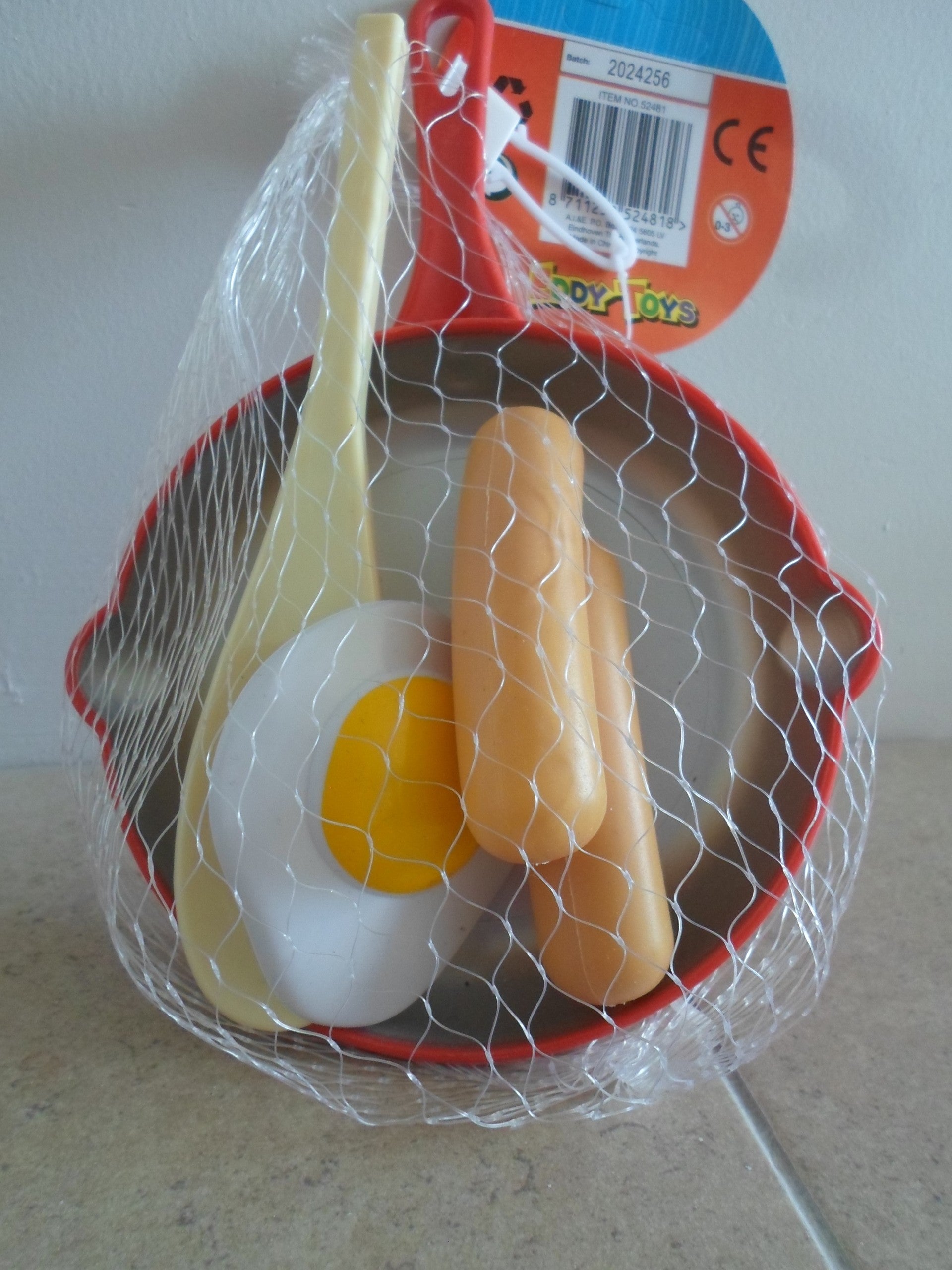 Eddy-Toys keuken speelset pannetje met worst en ei