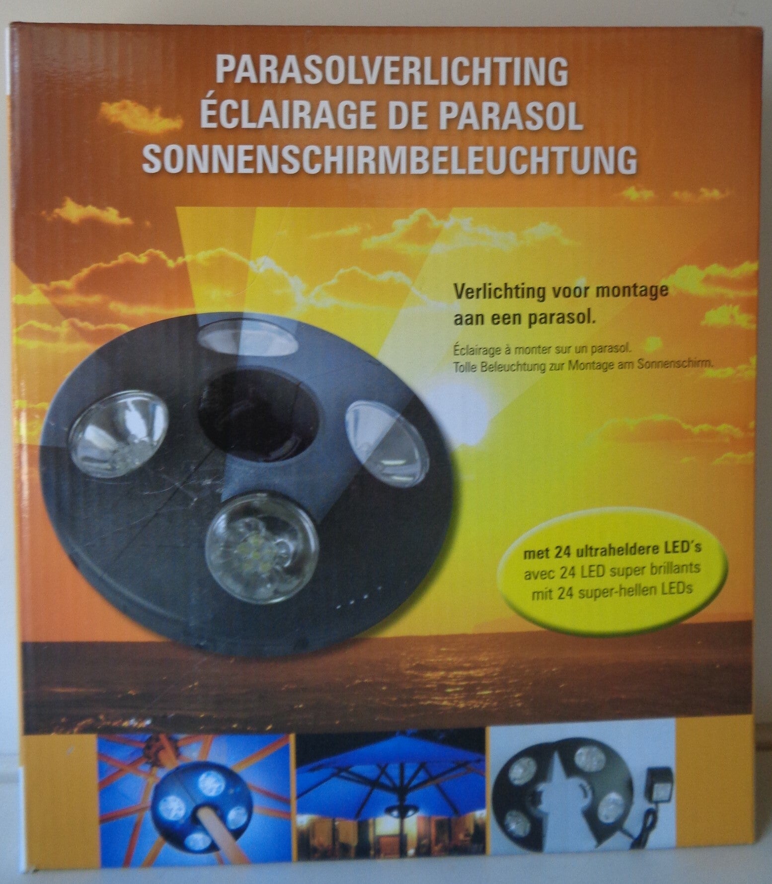 Parasolverlichting LED Op Batterijen Of Via Stroom Adapter - 24 leds