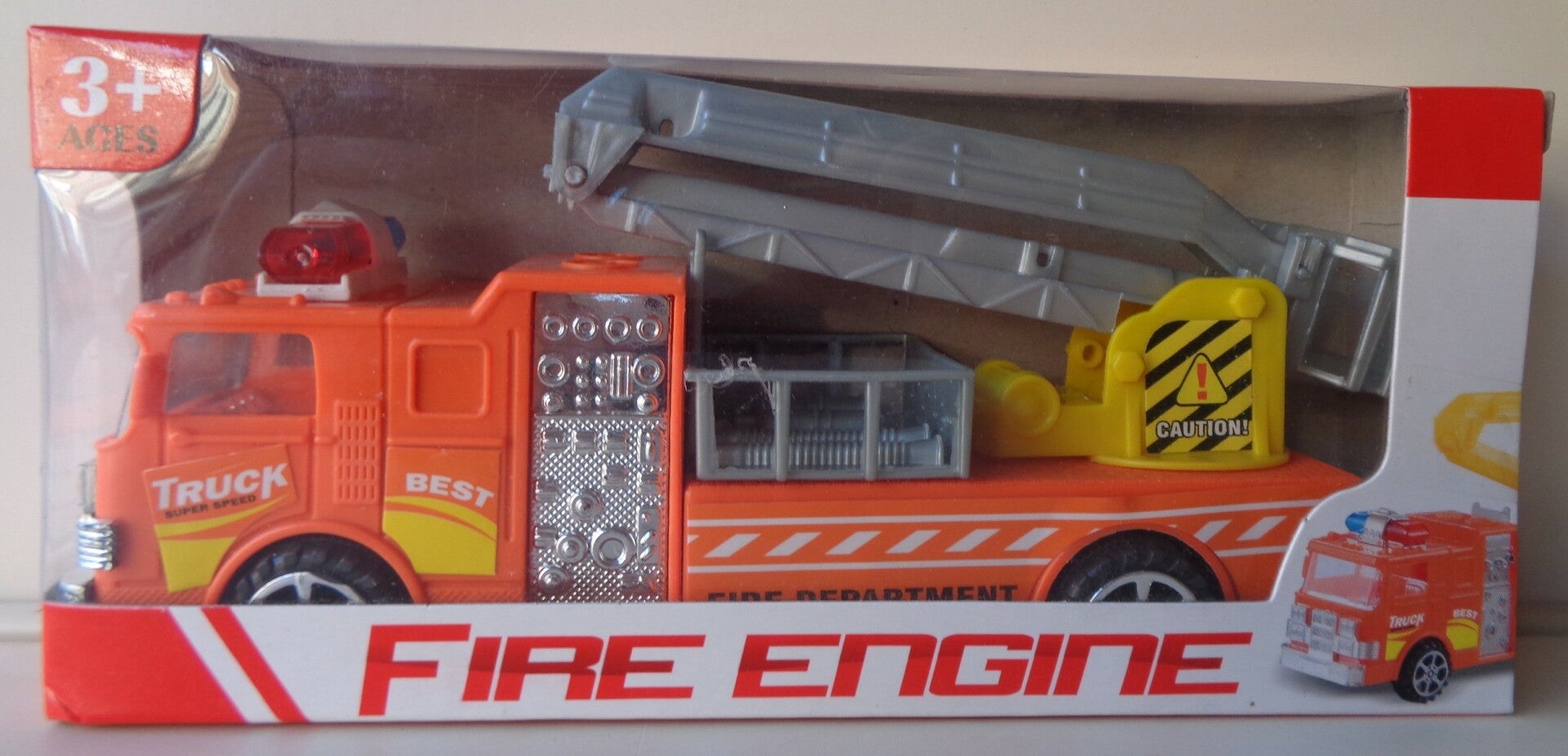 Jonotoys brandweer auto 18 cm oranje
