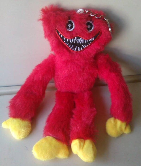 Sleutelhanger Huggy Wuggy - Poppy Playtime - Pluche Knuffel - 20 cm - Rood