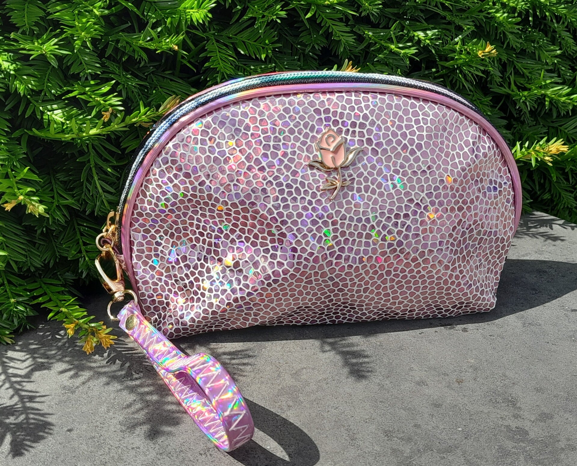 Make-up - Toilettas Shiny - 22x13x7 cm - Roze