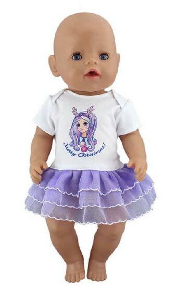 Babypoppen Modekleedje 'Marry Christmas' 43 cm