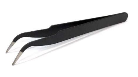 Tweezer Set Gebogen Punt  - Zwart