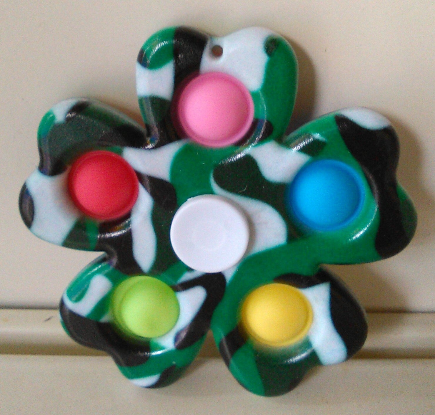 Sleutelhanger Fidget Pop It Spinner Groen Gevlekt