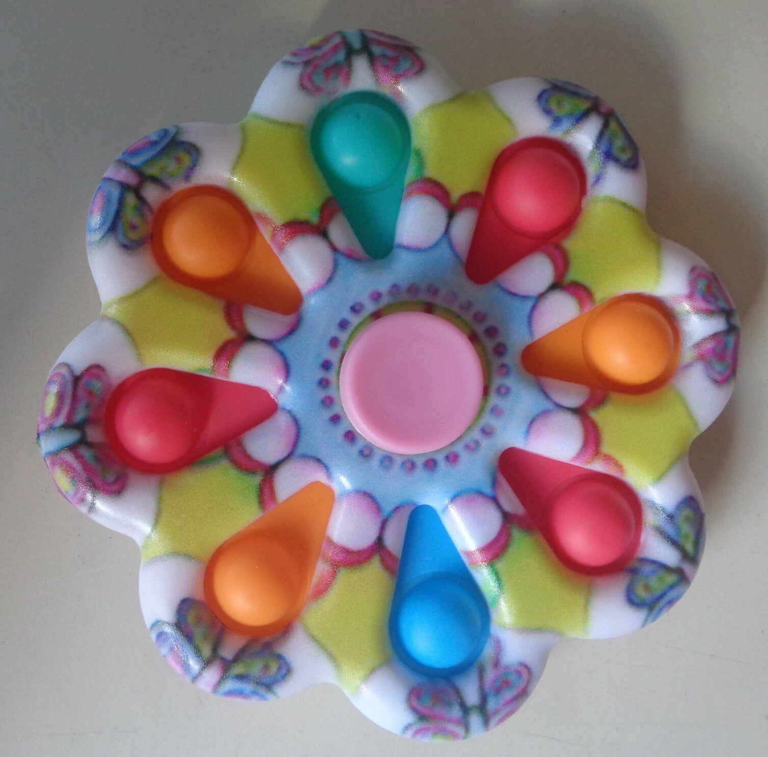 Fidget Pop It Spinner Multicolor Vlinder