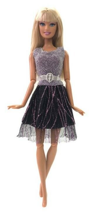 Tienerpoppen Kleed Zilver