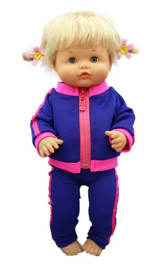 Babypoppen Kleedje Rood Met Groen 42 Cm