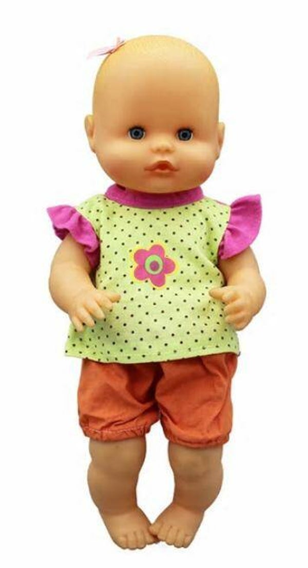 Babypoppen Kleding  T-Shirt Groen Met stippen