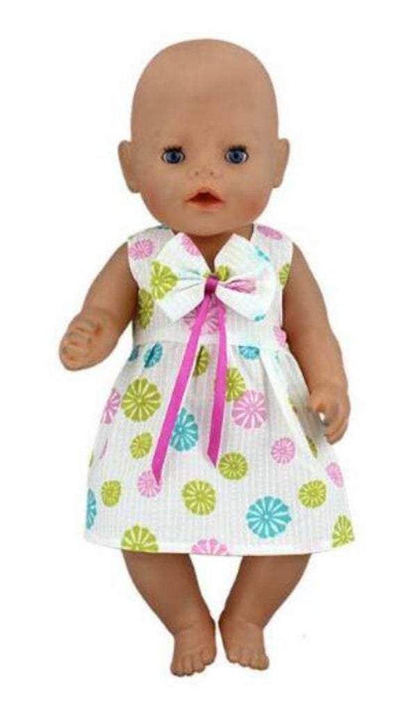 Babypoppen Modekleed gebloemd 43 cm