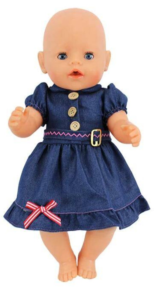 Babypoppen Jeans Kleedje 42 cm