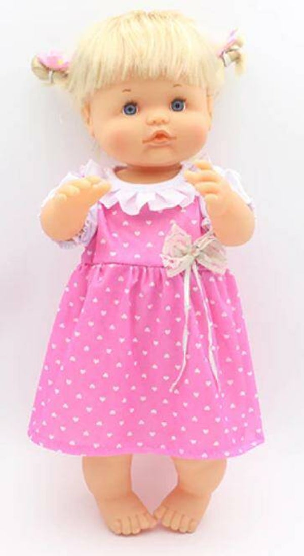 Babypoppen Kleed Roze Kanten Strik 42cm