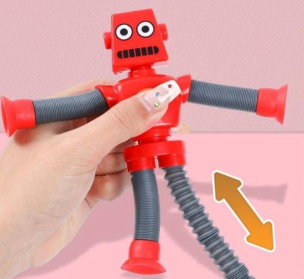 Zuignap Speelgoed Vorm Veranderende Robot Rood