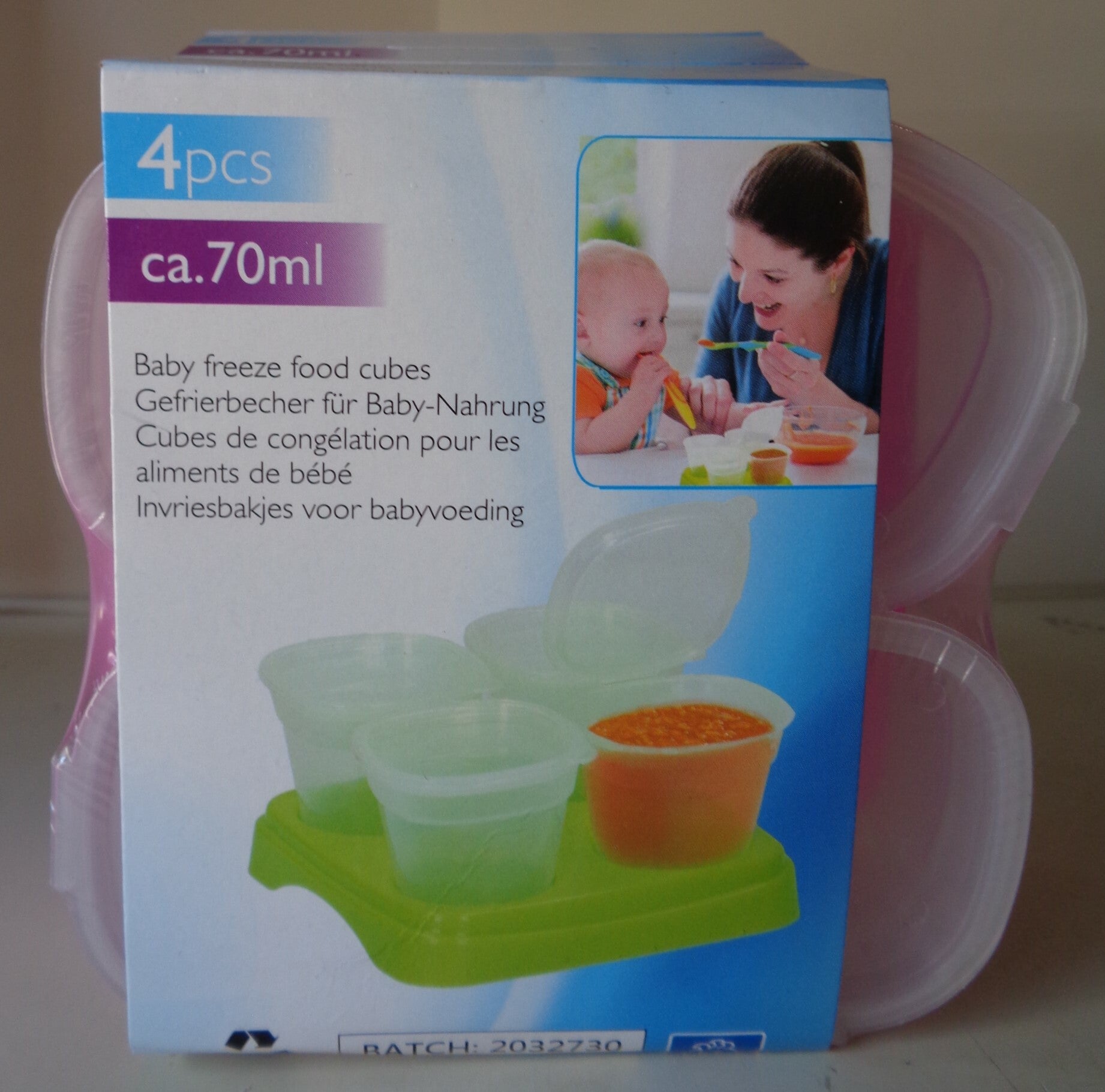 Invries Bakjes Voor Babyvoeding Roze 70 ml