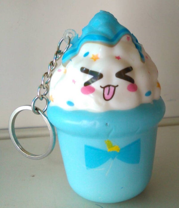Sleutelhanger Kawaii Squishy Ijsje Blauw