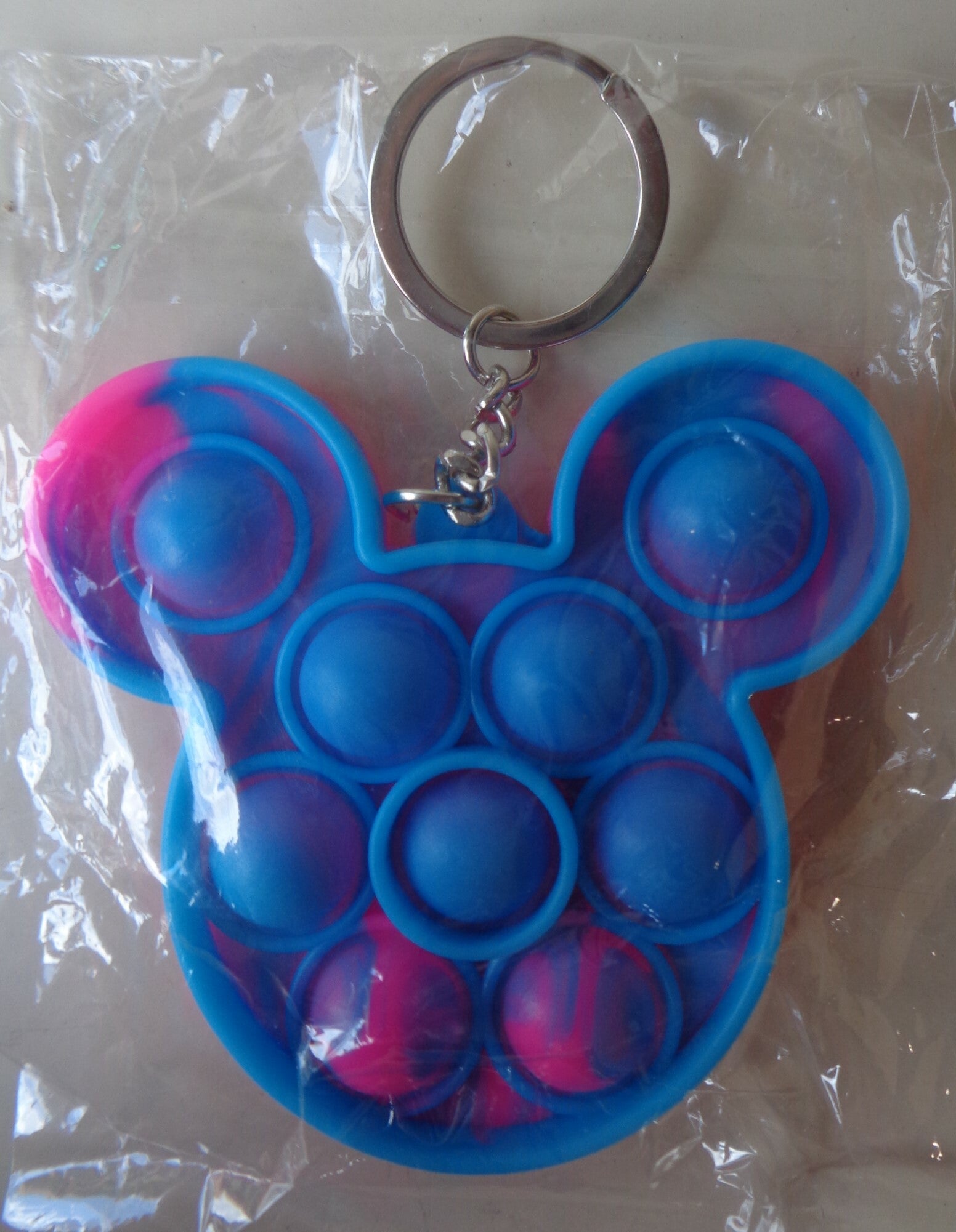 Sleutelhanger  Fidget Pop It Mickey Mouse Blauw/Roze