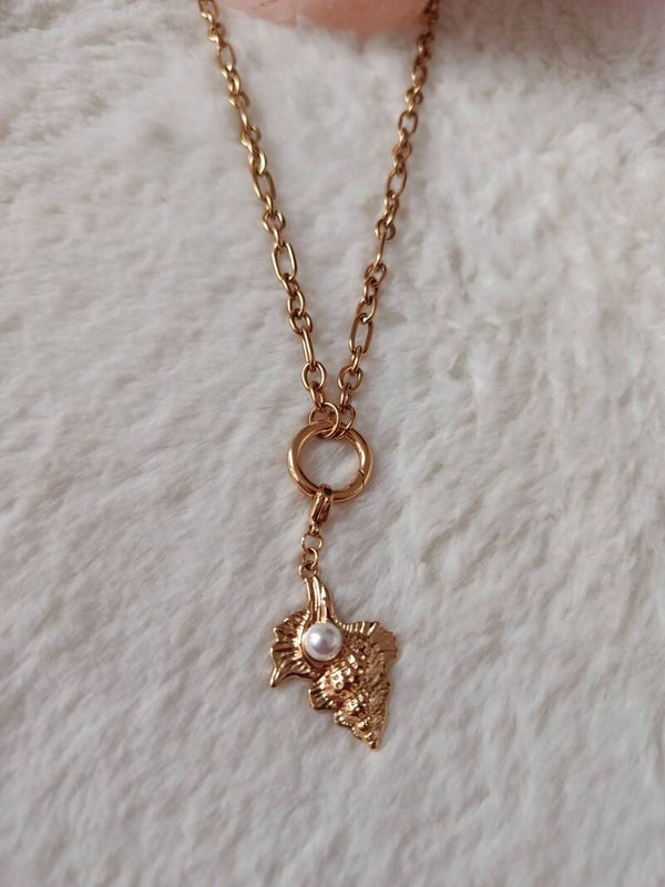 COLLIER COQUILLAGE PERLE BLANCHE "PERSONNALISABLE"