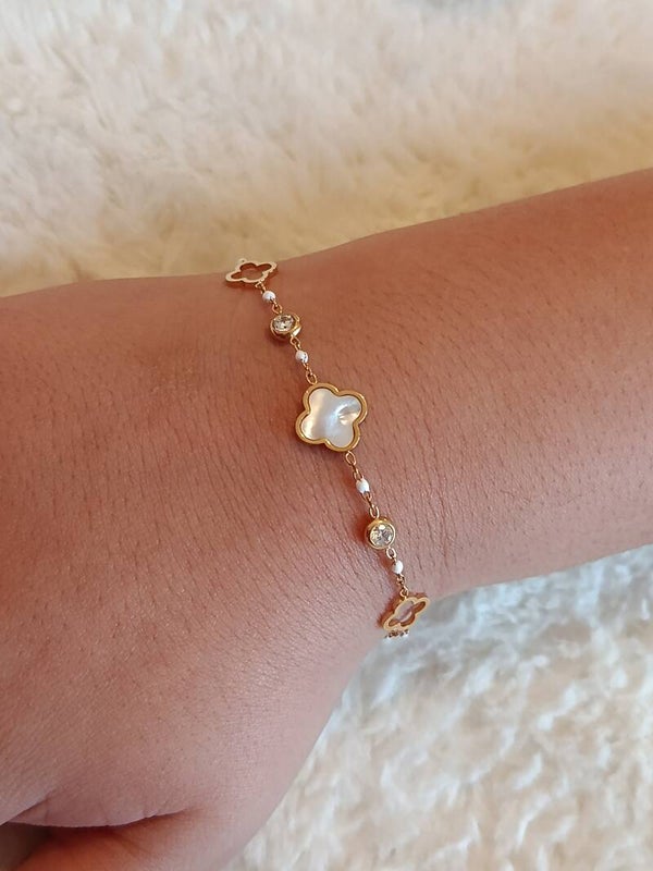 bracelet TREFLE blanc