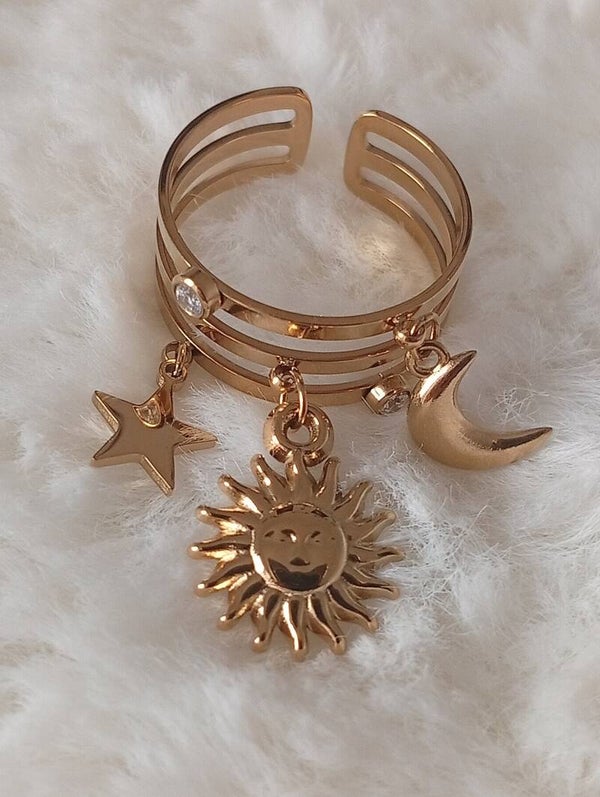 Bague LUNE SOLEIL "ajustable"