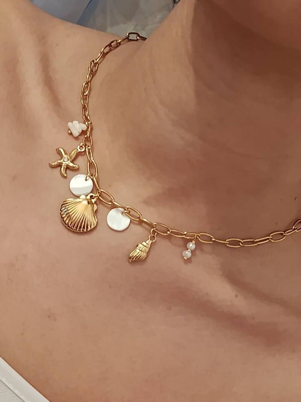 COLLIER ETOILE ET COQUILLAGE
