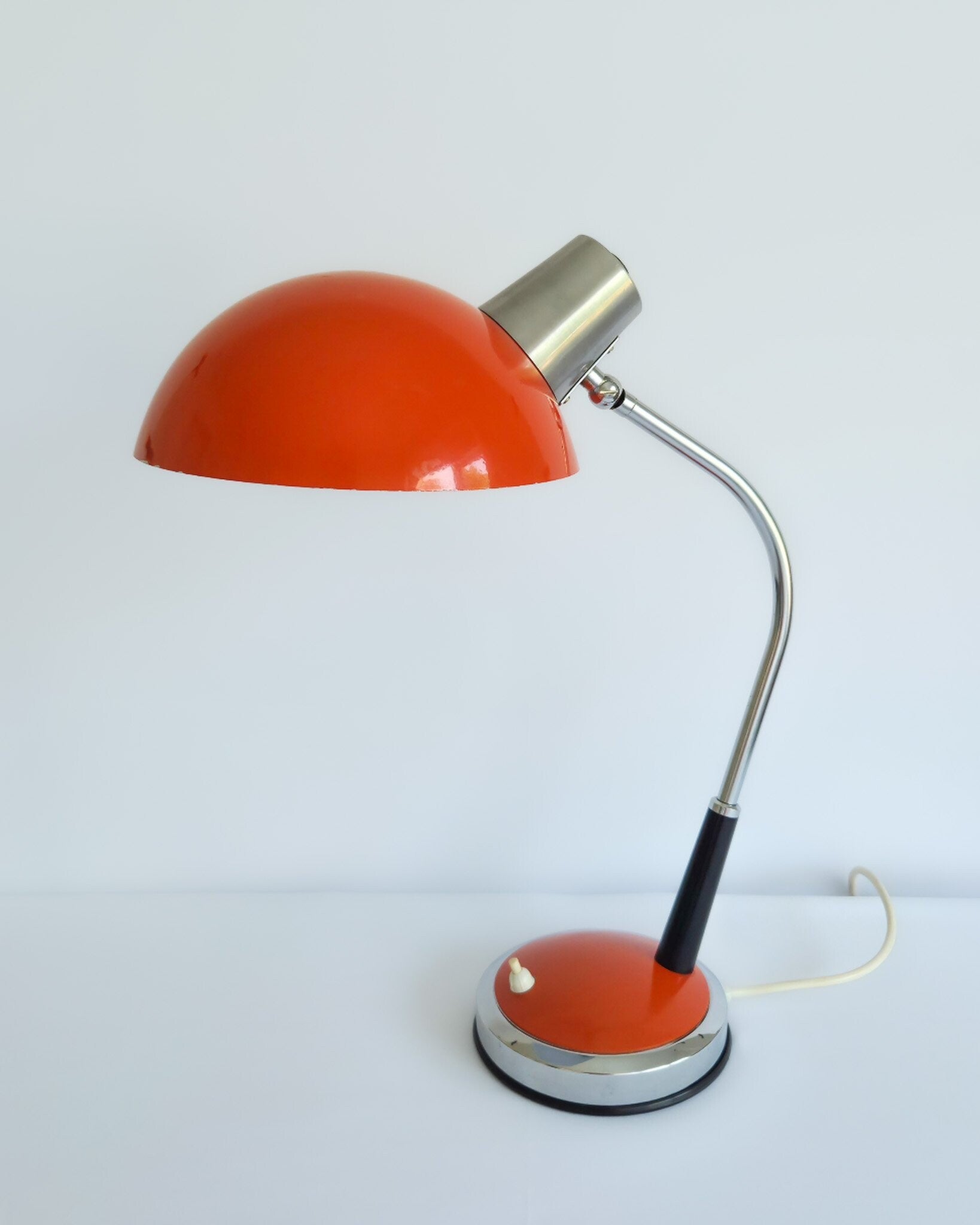 Vintage jaren 70 bureaulamp oranje