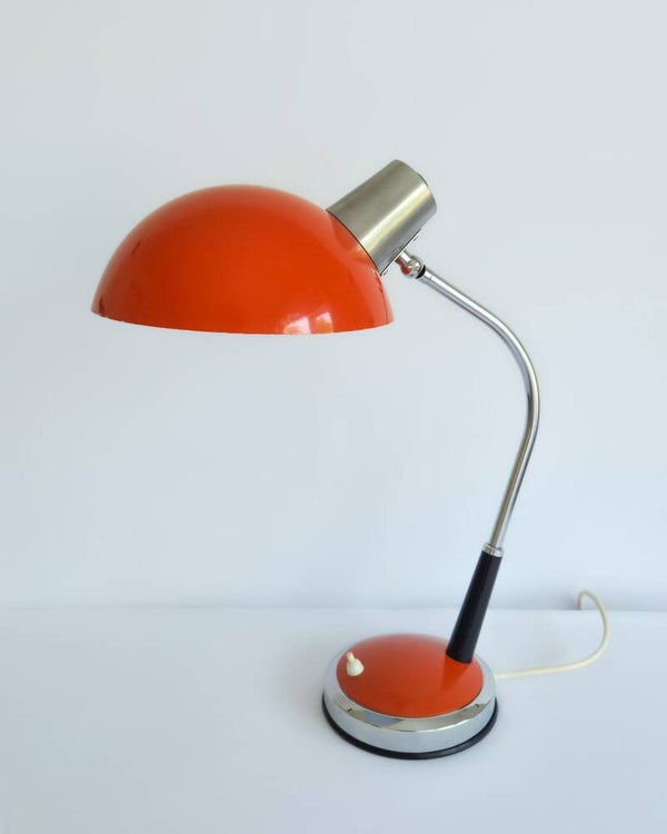 Vintage jaren 70 bureaulamp oranje