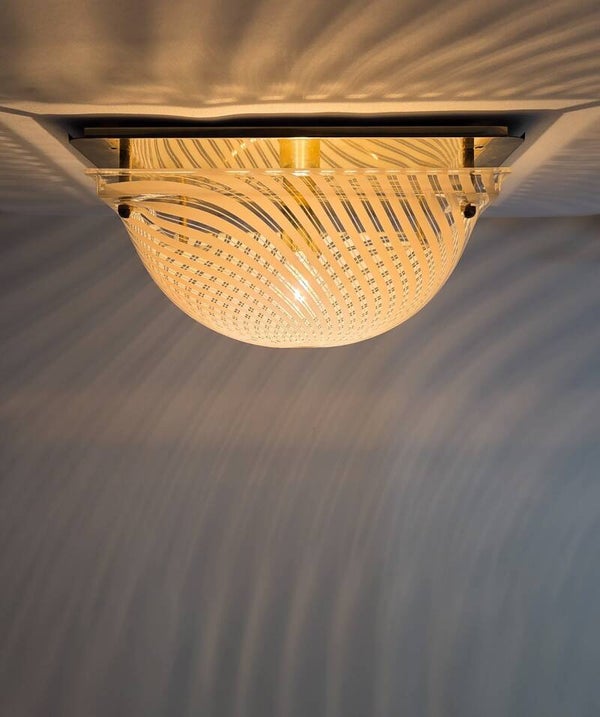 Vintage plafondlamp gestreepte kap