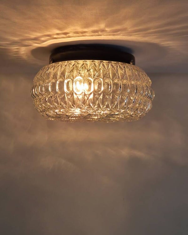 Vintage Massive plafondlamp bloemmotief