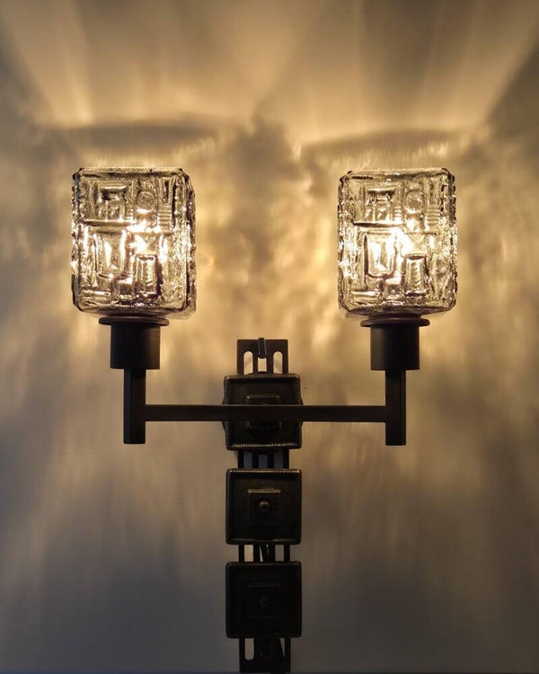 Vintage T. Røste & Co wandlamp Brutalist