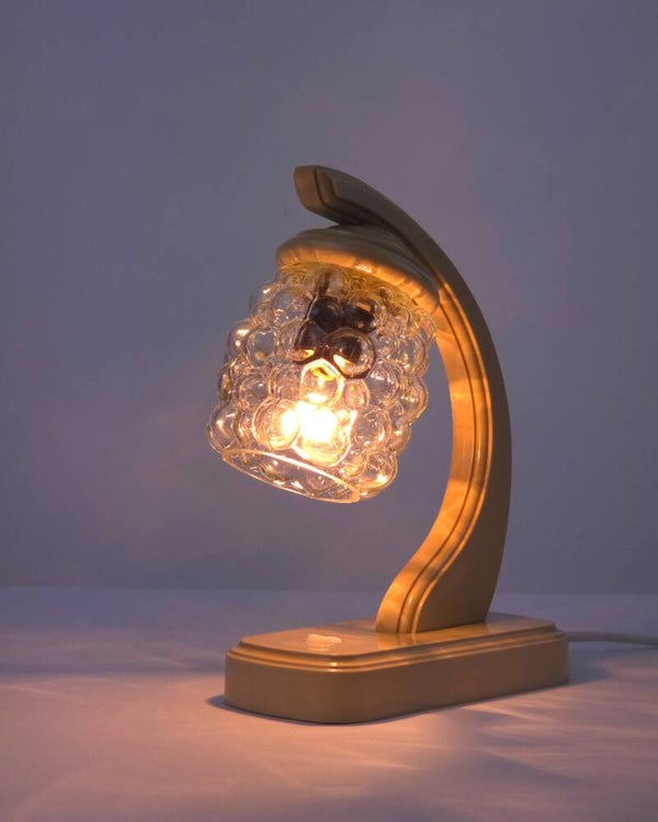 Vintage bureaulamp bubbelglas